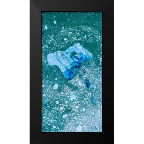 Alaska shattered icebergs floating near calving face of LeConte Glacier east of Petersburg Black Modern Wood Framed Art Print by Souders, Paul
