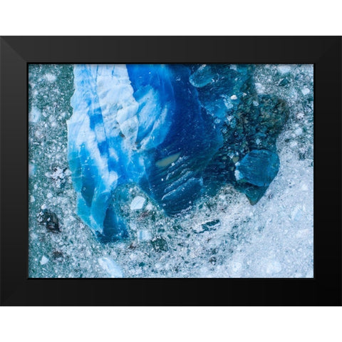 Alaska shattered icebergs floating near calving face of LeConte Glacier east of Petersburg Black Modern Wood Framed Art Print by Souders, Paul