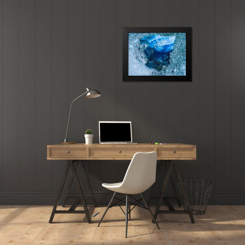 Alaska shattered icebergs floating near calving face of LeConte Glacier east of Petersburg Black Modern Wood Framed Art Print by Souders, Paul
