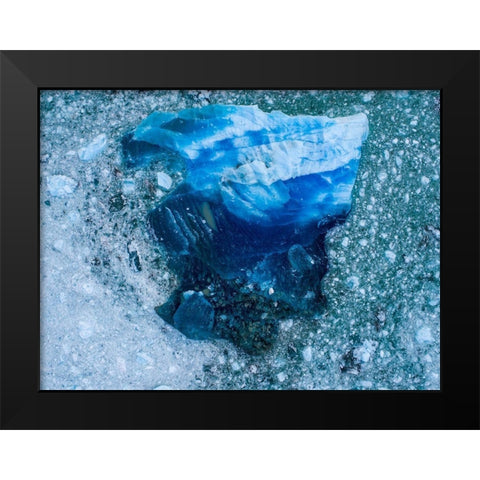 Alaska shattered icebergs floating near calving face of LeConte Glacier east of Petersburg Black Modern Wood Framed Art Print by Souders, Paul