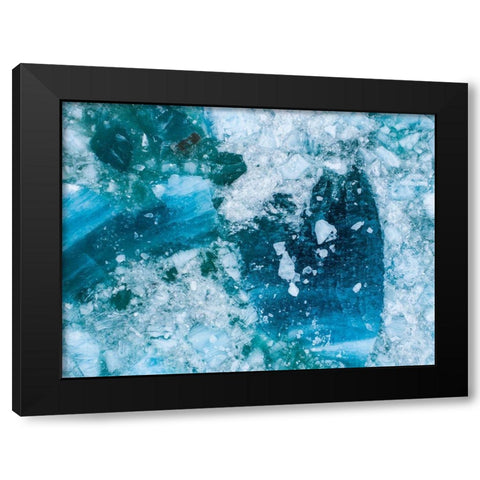 Alaska shattered icebergs floating near calving face of LeConte Glacier east of Petersburg Black Modern Wood Framed Art Print by Souders, Paul