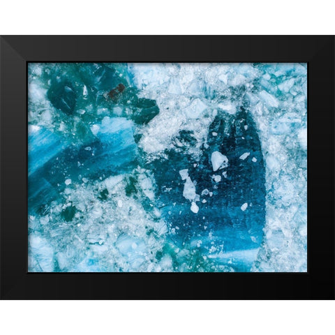 Alaska shattered icebergs floating near calving face of LeConte Glacier east of Petersburg Black Modern Wood Framed Art Print by Souders, Paul