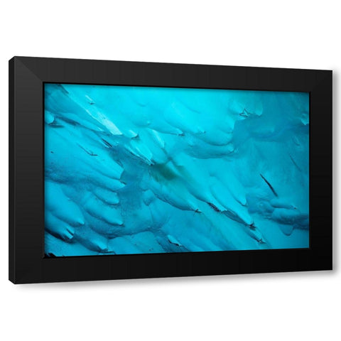 Alaska-Tracy Arm-Fords Terror Wilderness-Close-up of blue iceberg calved from Dawes Glacier Black Modern Wood Framed Art Print with Double Matting by Souders, Paul