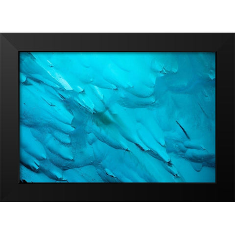 Alaska-Tracy Arm-Fords Terror Wilderness-Close-up of blue iceberg calved from Dawes Glacier Black Modern Wood Framed Art Print by Souders, Paul