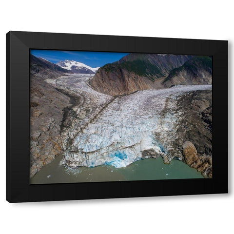 Alaska-Tracy Arm-Aerial view of Sawyer Glacier in Tracy Arm Black Modern Wood Framed Art Print by Souders, Paul