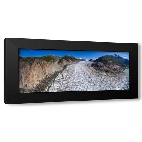 Alaska-Tracy Arm-Panoramic aerial view of crevassed surface of Sawyer Glacier in Tracy Arm Black Modern Wood Framed Art Print with Double Matting by Souders, Paul