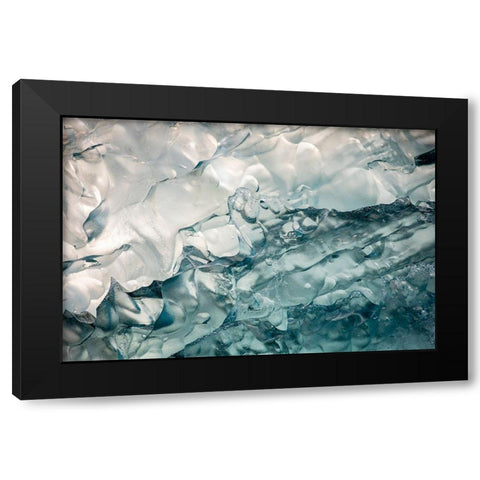 Alaska-Tracy Arm-Deep blue-green iceberg floating near face of South Sawyer Glacier in Tracy Arm Black Modern Wood Framed Art Print by Souders, Paul