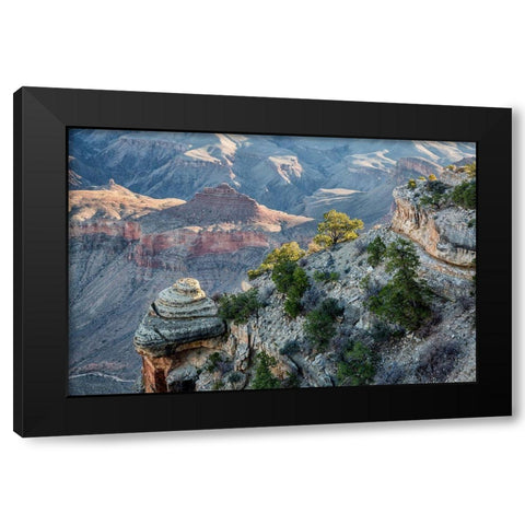 Arizona-Grand Canyon National Park-View from Yaki Point at sunrise Black Modern Wood Framed Art Print with Double Matting by Collins, Ann