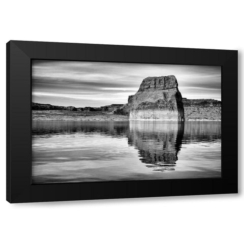 Arizona-Page-Lone Rock at Lake Powell Black Modern Wood Framed Art Print with Double Matting by Collins, Ann