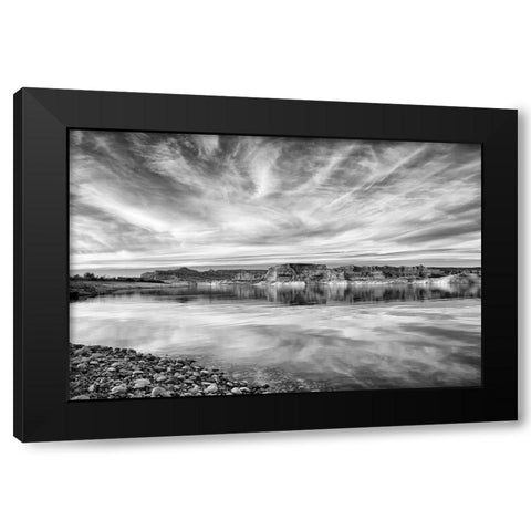 Arizona-Page-Late afternoon at Lake Powells Lone Rock Beach Black Modern Wood Framed Art Print with Double Matting by Collins, Ann