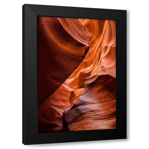 Arizona-Page-Antelope Canyon Navajo Tribal Park-Lower Antelope Canyon Black Modern Wood Framed Art Print by Collins, Ann