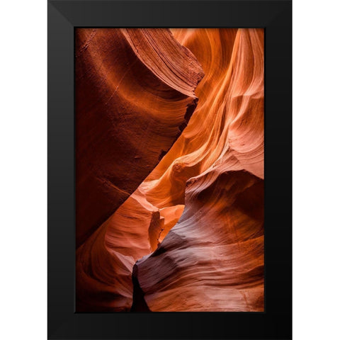 Arizona-Page-Antelope Canyon Navajo Tribal Park-Lower Antelope Canyon Black Modern Wood Framed Art Print by Collins, Ann