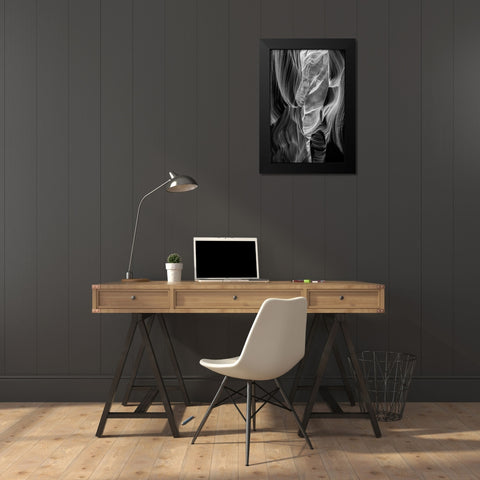 Arizona-Page-Antelope Canyon Navajo Tribal Park-Lower Antelope Canyon Black Modern Wood Framed Art Print by Collins, Ann