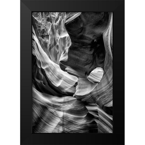 Arizona-Page-Antelope Canyon Navajo Tribal Park-Lower Antelope Canyon Black Modern Wood Framed Art Print by Collins, Ann