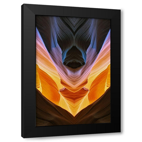 View of Antelope Canyon-Page-Arizona Black Modern Wood Framed Art Print with Double Matting by Jones, Adam