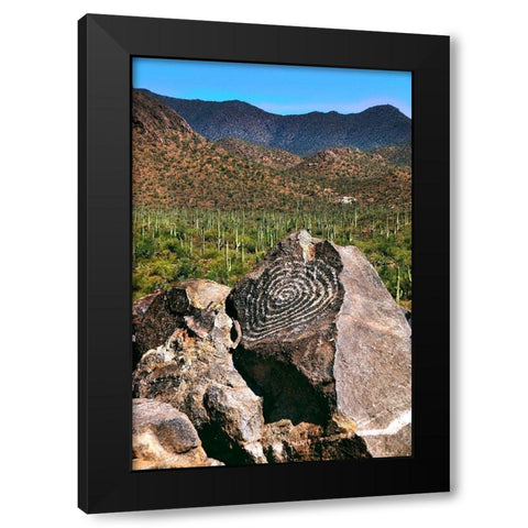 Signal Hill Petroglyphs-Arizona-USA Black Modern Wood Framed Art Print by Miller, Anna