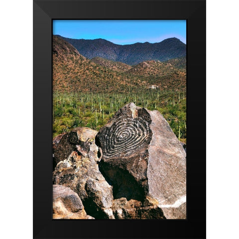 Signal Hill Petroglyphs-Arizona-USA Black Modern Wood Framed Art Print by Miller, Anna