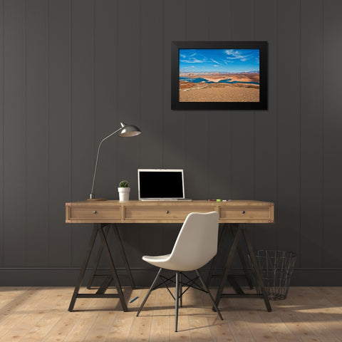 USA-Arizona-Page Glen Canyon National Recreation Area-Lake Powell with low water Black Modern Wood Framed Art Print by Friel, Bernard