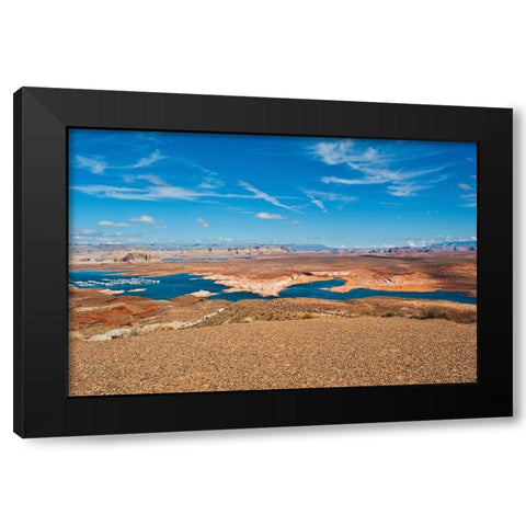 USA-Arizona-Page Glen Canyon National Recreation Area-Lake Powell with low water Black Modern Wood Framed Art Print by Friel, Bernard