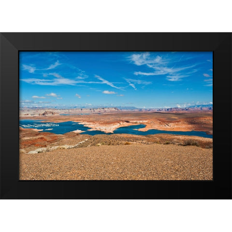 USA-Arizona-Page Glen Canyon National Recreation Area-Lake Powell with low water Black Modern Wood Framed Art Print by Friel, Bernard