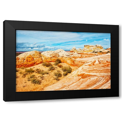 USA-Arizona-Vermilion Cliffs National Monument White Pocket Black Modern Wood Framed Art Print by Friel, Bernard
