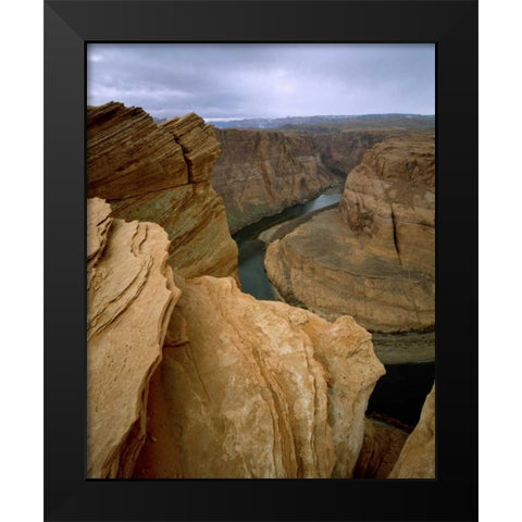 AZ, Horseshoe Bend of the Colorado River Black Modern Wood Framed Art Print by Zuckerman, Jim