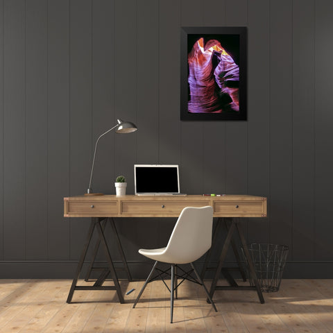 Arizona, Slot canyon in Upper Antelope Canyon Black Modern Wood Framed Art Print by Welling, Dave