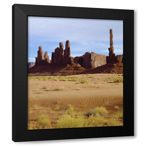 AZ, Monument Valley Sandstone spires in plateau Black Modern Wood Framed Art Print by Talbot Frank, Christopher