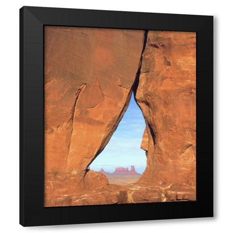 AZ, Formations through famous Teardrop Window Black Modern Wood Framed Art Print with Double Matting by Talbot Frank, Christopher