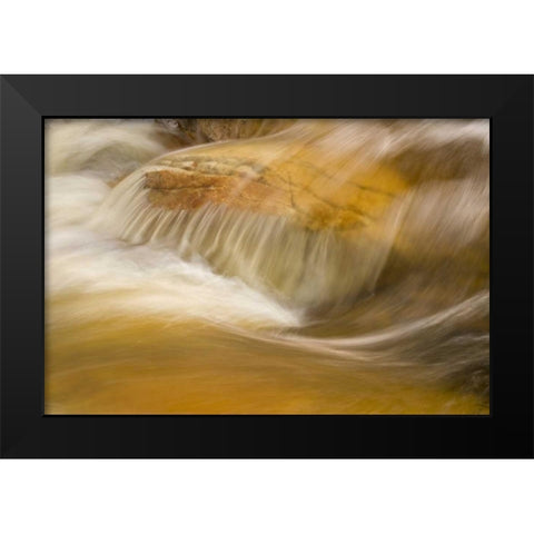 AZ, Tucson, Flowing water in the Romero Pools Black Modern Wood Framed Art Print by Paulson, Don