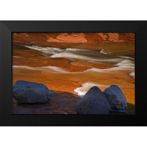 Arizona, Sedona Oak Creek in Slide Rock SP Black Modern Wood Framed Art Print by Paulson, Don