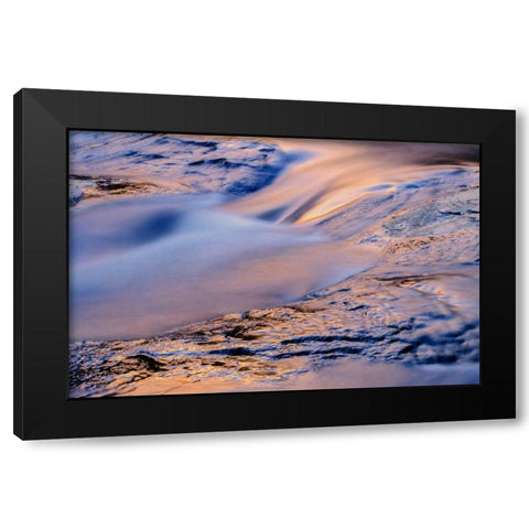 Arizona, Sedona Reflections on water over rock Black Modern Wood Framed Art Print by OBrien, Jay
