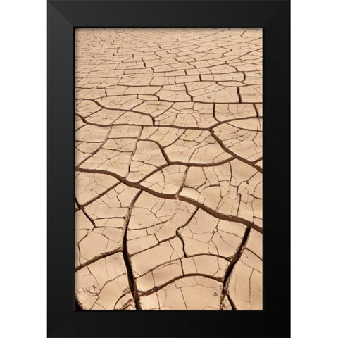 Arizona, Gila Bend Dried river- bottom mud Black Modern Wood Framed Art Print by Paulson, Don