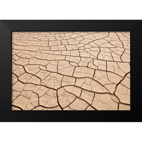 Arizona, Gila Bend Dried river- bottom mud Black Modern Wood Framed Art Print by Paulson, Don