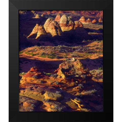 Arizona, Sandstone formations in the Paria Canyon Black Modern Wood Framed Art Print by Talbot Frank, Christopher