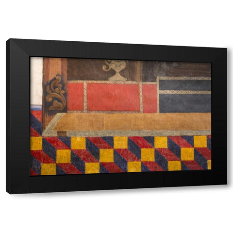 AZ, San Xavier del Bac MissionWall paintings Black Modern Wood Framed Art Print with Double Matting by Kaveney, Wendy