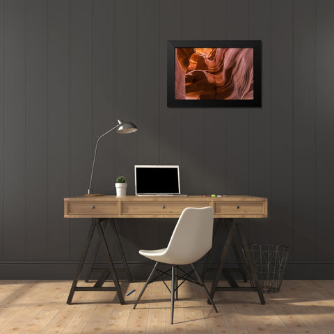 AZ, Canyon X Formation in eroded sandstone rock Black Modern Wood Framed Art Print by Paulson, Don