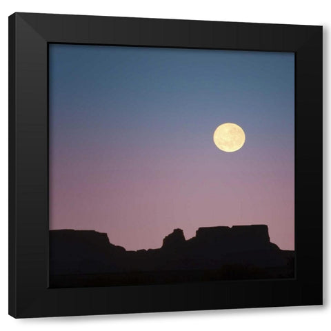 USA, Arizona Moonrise over butte Black Modern Wood Framed Art Print by Paulson, Don