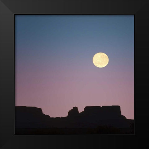USA, Arizona Moonrise over butte Black Modern Wood Framed Art Print by Paulson, Don