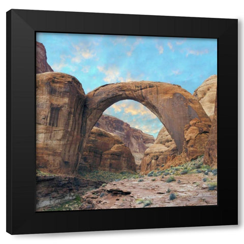 Arizona Rainbow Bridge arch in Glen Canyon NRA Black Modern Wood Framed Art Print with Double Matting by Paulson, Don