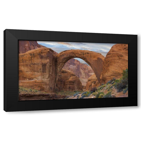 Arizona Rainbow Bridge arch in Glen Canyon NRA Black Modern Wood Framed Art Print with Double Matting by Paulson, Don