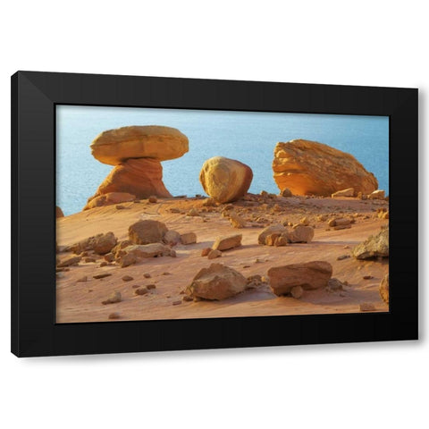 Arizona, Lake Powell, Padre Bay Rock formations Black Modern Wood Framed Art Print by Paulson, Don