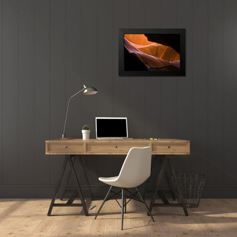 AZ, Sandstone formations in Antelope Canyon Black Modern Wood Framed Art Print by Rotenberg, Nancy