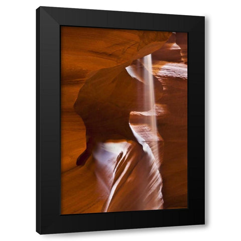 AZ, Antelope Canyon Falling sand in slot canyon Black Modern Wood Framed Art Print by Rotenberg, Nancy