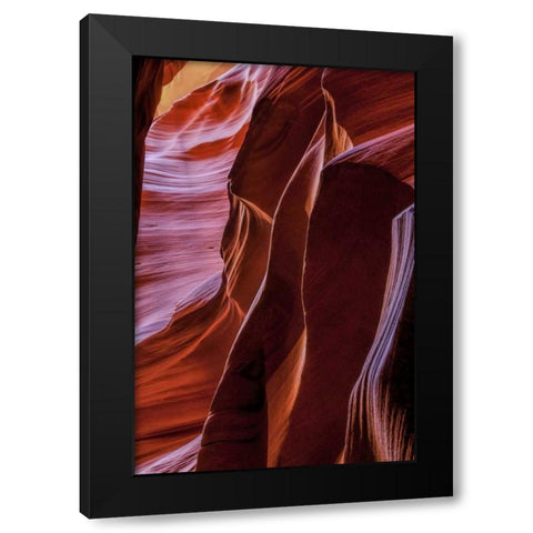 Arizona, Paige Rock patterns in Antelope Canyon Black Modern Wood Framed Art Print with Double Matting by OBrien, Jay