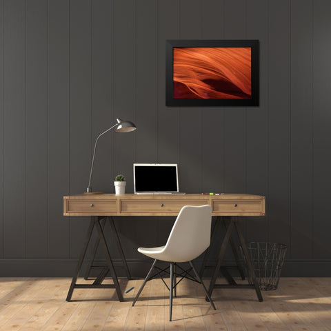Arizona, Paige Rock patterns in Antelope Canyon Black Modern Wood Framed Art Print by OBrien, Jay