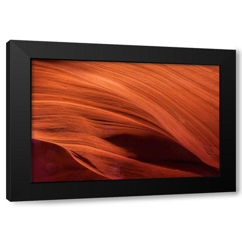 Arizona, Paige Rock patterns in Antelope Canyon Black Modern Wood Framed Art Print with Double Matting by OBrien, Jay