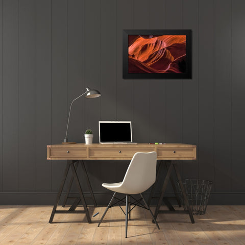 Arizona, Paige Rock patterns in Antelope Canyon Black Modern Wood Framed Art Print by OBrien, Jay