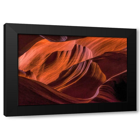 Arizona, Paige Rock patterns in Antelope Canyon Black Modern Wood Framed Art Print with Double Matting by OBrien, Jay