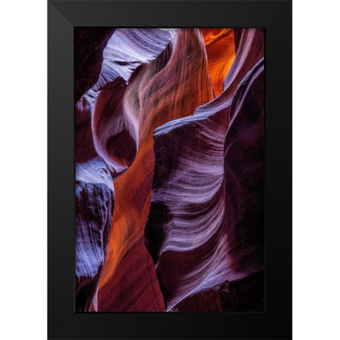 Arizona, Paige Rock patterns in Antelope Canyon Black Modern Wood Framed Art Print by OBrien, Jay